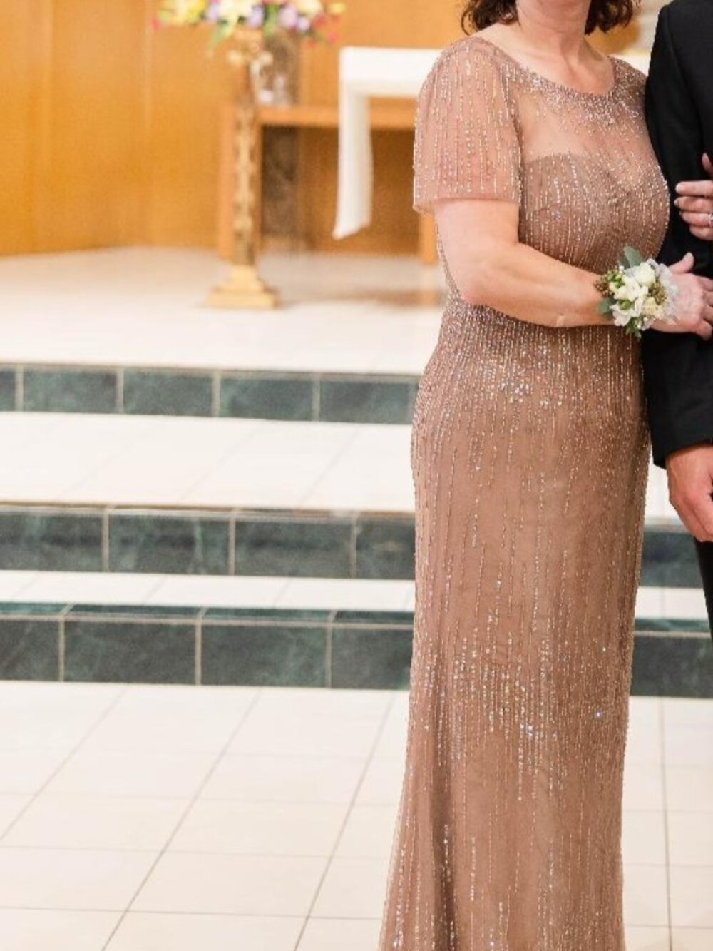 Montage by Mon Cheri Dark Taupe beaded gown - Picture 15 of 15